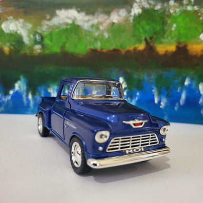 Personalized Name 1955 Chevy Stepside Pickup 1:32 Diecast – Kinsmart Licensed Pull-Back Toy – Gift Sleeve (4 Colors) – Custom Boy's Car Gift