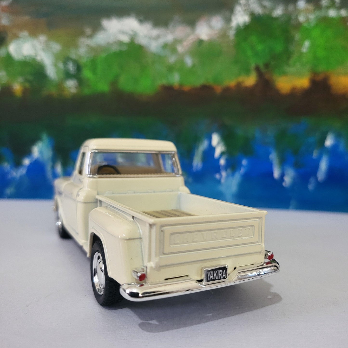 Personalized Name 1955 Chevy Stepside Pickup 1:32 Diecast – Kinsmart Licensed Pull-Back Toy – Gift Sleeve (4 Colors) – Custom Boy's Car Gift