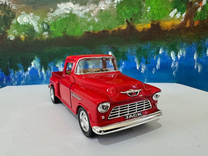 Personalized Name 1955 Chevy Stepside Pickup 1:32 Diecast – Kinsmart Licensed Pull-Back Toy – Gift Sleeve (4 Colors) – Custom Boy's Car Gift