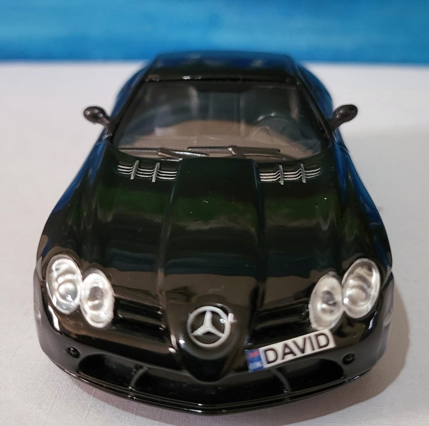 Personalized Name Plate for Mercedes McLaren SLR | 1:43 Black Diecast Model Car | Custom Miniature Toy | Perfect Gift for Collectors