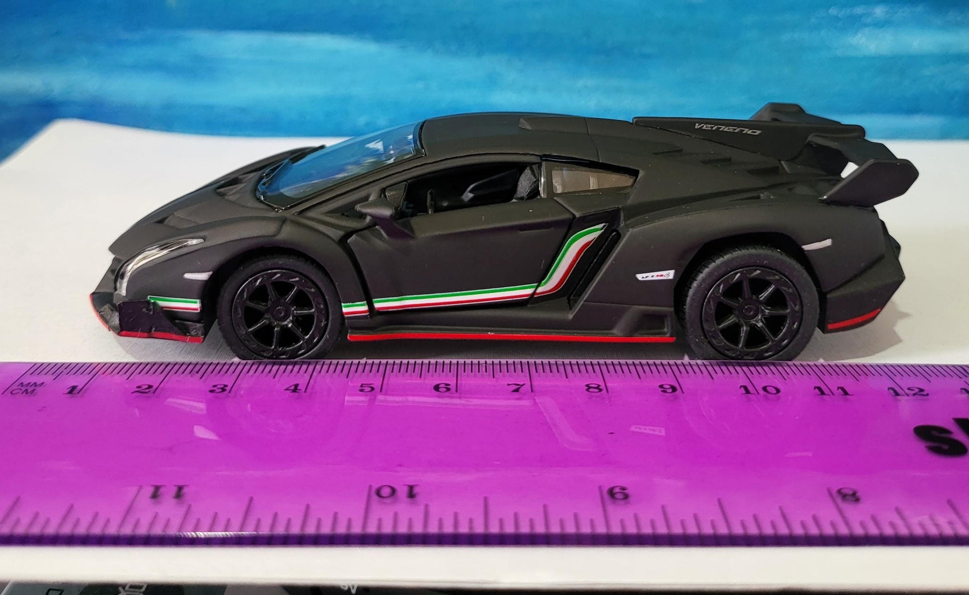 Personalized Name PlateLicense Lamborghini Veneno Toy Car, Pull Back Action 1:32 Scale Model Gift for Boys, Dad, Men - Includes Gift Sleeves