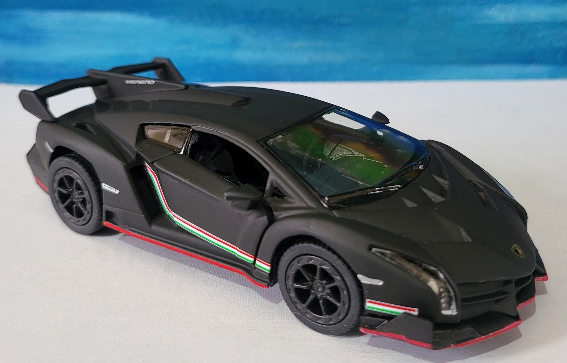 Personalized Name PlateLicense Lamborghini Veneno Toy Car, Pull Back Action 1:32 Scale Model Gift for Boys, Dad, Men - Includes Gift Sleeves