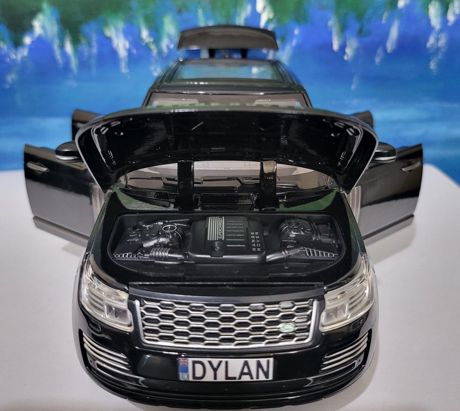 Range Rover 50th Anniversary 1:24 Black SUV Model Car – Personalized Name Plate | Luxury Gift for Men, Dad, Boyfriend, Car Enthusiast Boxed