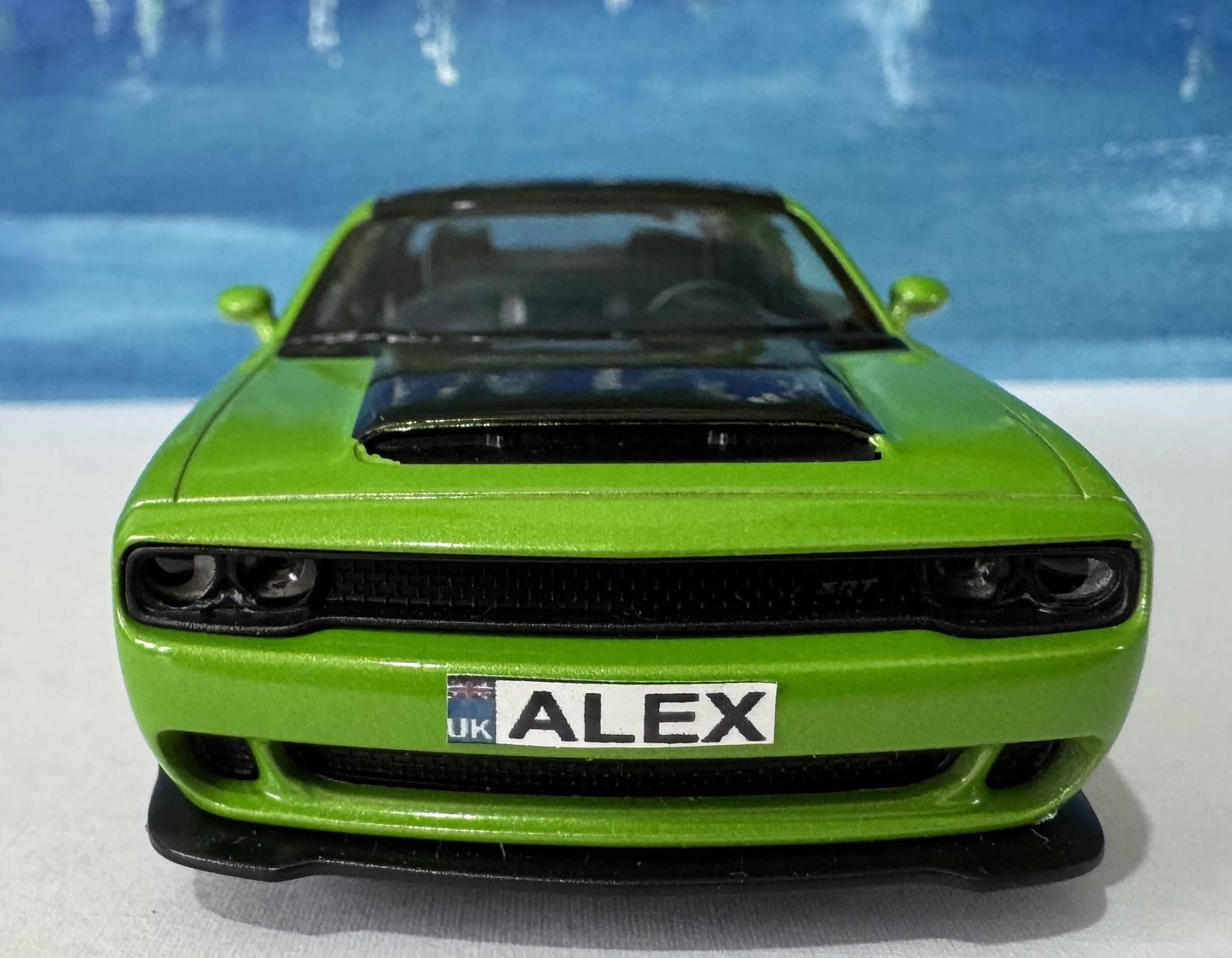Personalised Dodge Challenger SRT Demon 170 Name Plate - Custom 1:40 Scale Toy Car Gift for Kids Birthday Boys, Girls, Siblings - Sleeves
