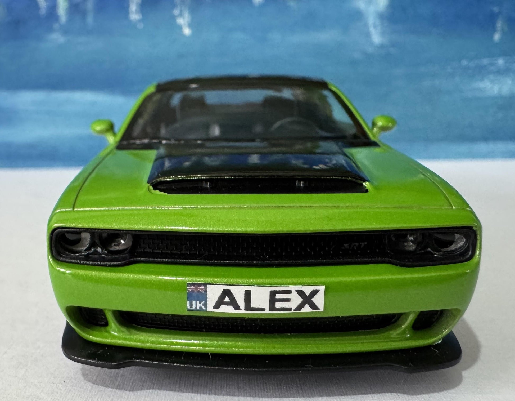 Personalised Dodge Challenger SRT Demon 170 Name Plate - Custom 1:40 Scale Toy Car Gift for Kids Birthday Boys, Girls, Siblings - Sleeves