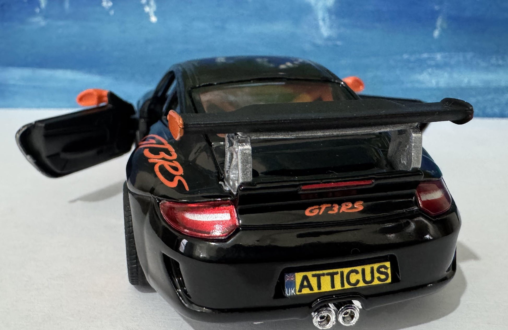 PERSONALISED PLATES Porsche GT3 RS Model Car boy girl dad mom uncle grandad brother birthday fathers day gift present - Black Gift Sleeves