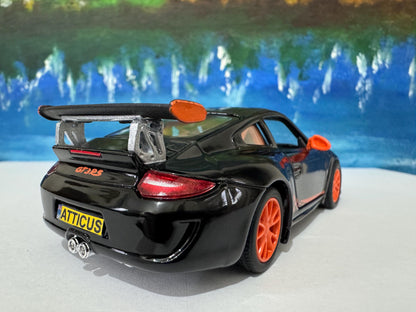 PERSONALISED PLATES Porsche GT3 RS Model Car boy girl dad mom uncle grandad brother birthday fathers day gift present - Black Gift Sleeves