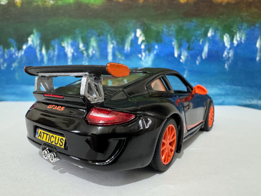PERSONALISED PLATES Porsche GT3 RS Model Car boy girl dad mom uncle grandad brother birthday fathers day gift present - Black Gift Sleeves