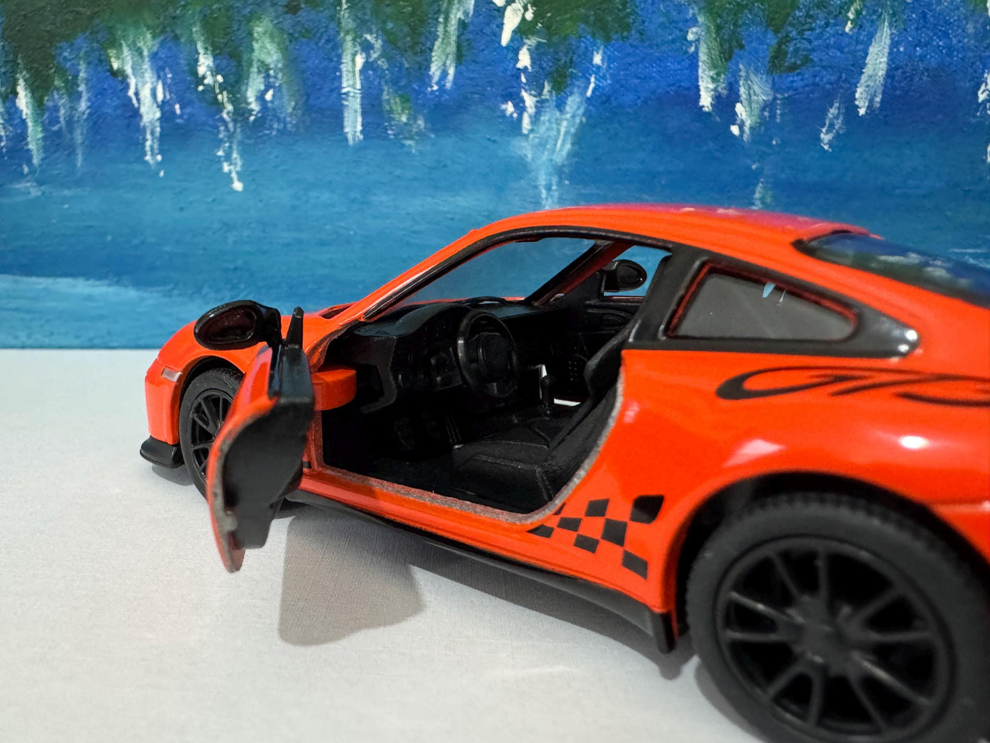Licensed Porsche GT3 RS Model Car PERSONALISED PLATE boy girl husband wife uncle grandad brother wedding/anniversary gift - Orange Sleeves