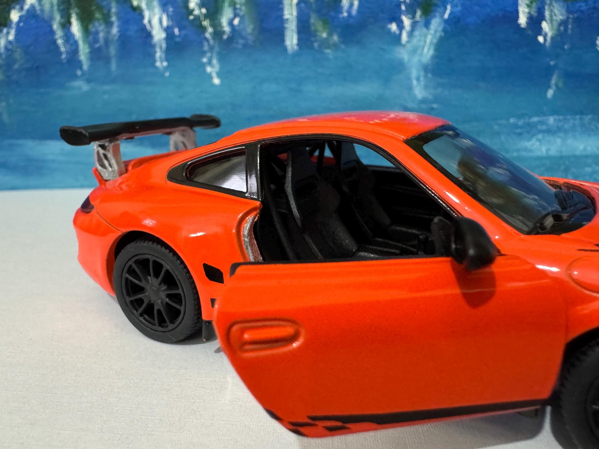 Licensed Porsche GT3 RS Model Car PERSONALISED PLATE boy girl husband wife uncle grandad brother wedding/anniversary gift - Orange Sleeves