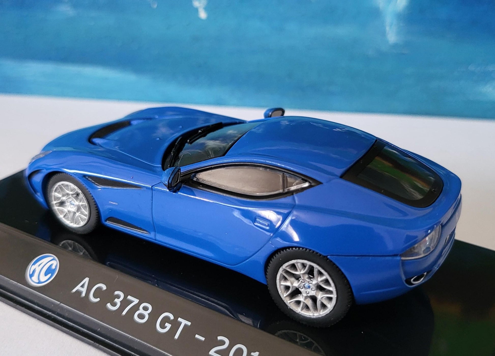 1:43 Scale AC 378 GT (2012) Diecast Model Car - Display Case Included - Collectible Sports Car Replica for dad, mom, grandad, granny, uncle
