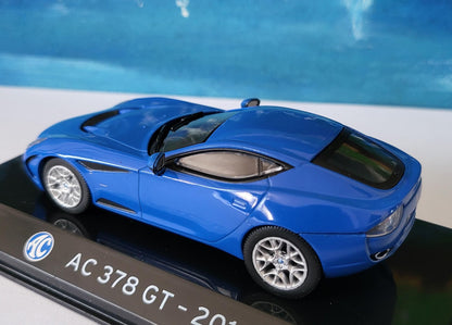 1:43 Scale AC 378 GT (2012) Diecast Model Car - Display Case Included - Collectible Sports Car Replica for dad, mom, grandad, granny, uncle