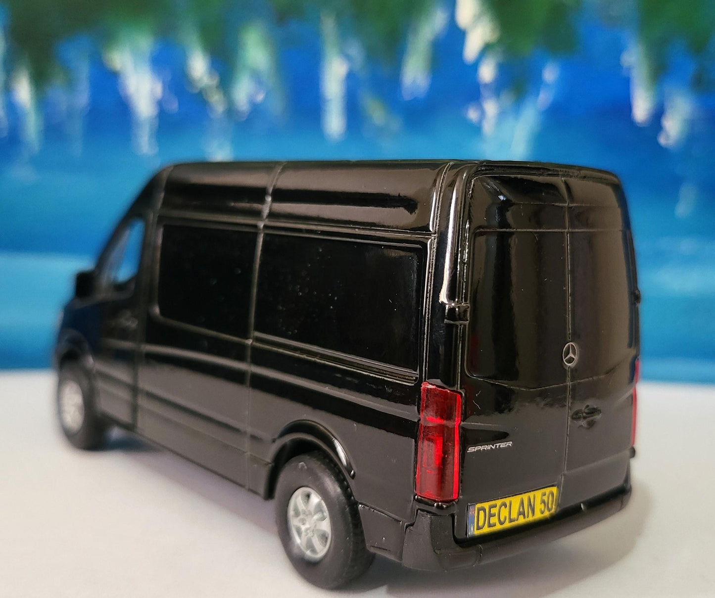 PERSONALISED PLATES sprinter Van Mercedes Model boy girl dad mom uncle grandad brother birthday Easter gift present New BOXED - Black!