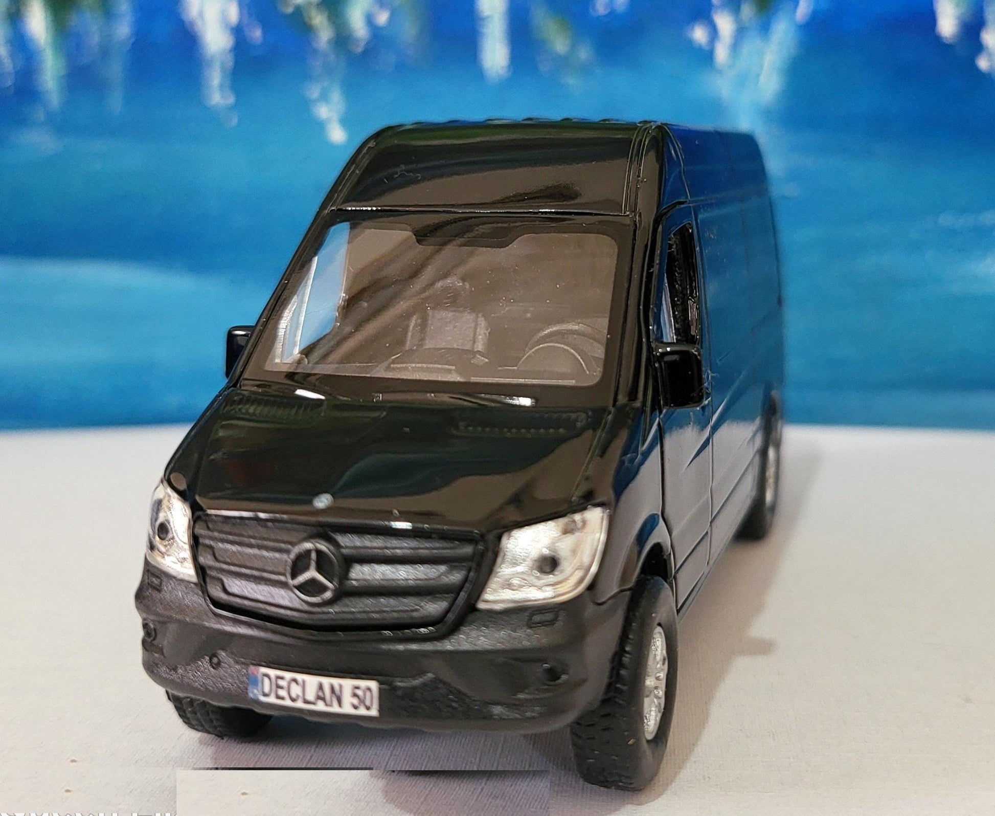 PERSONALISED PLATES sprinter Van Mercedes Model boy girl dad mom uncle grandad brother birthday Easter gift present New BOXED - Black!