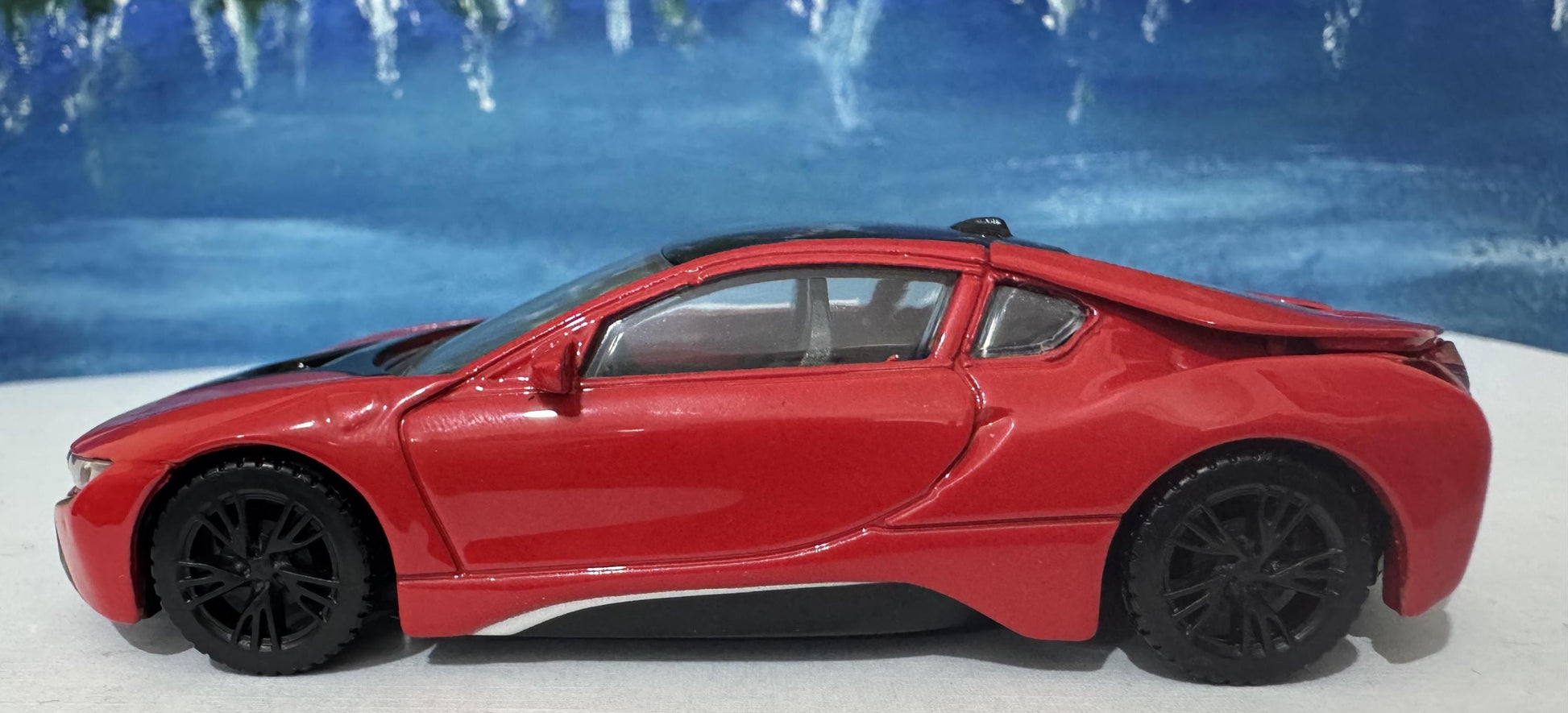 Personalized BMW i8 Model Car - 1:43 Scale Red Diecast Toy - Germany Sports Car by Rastar - Custom Name Gift for Kids & Adults New Boxed
