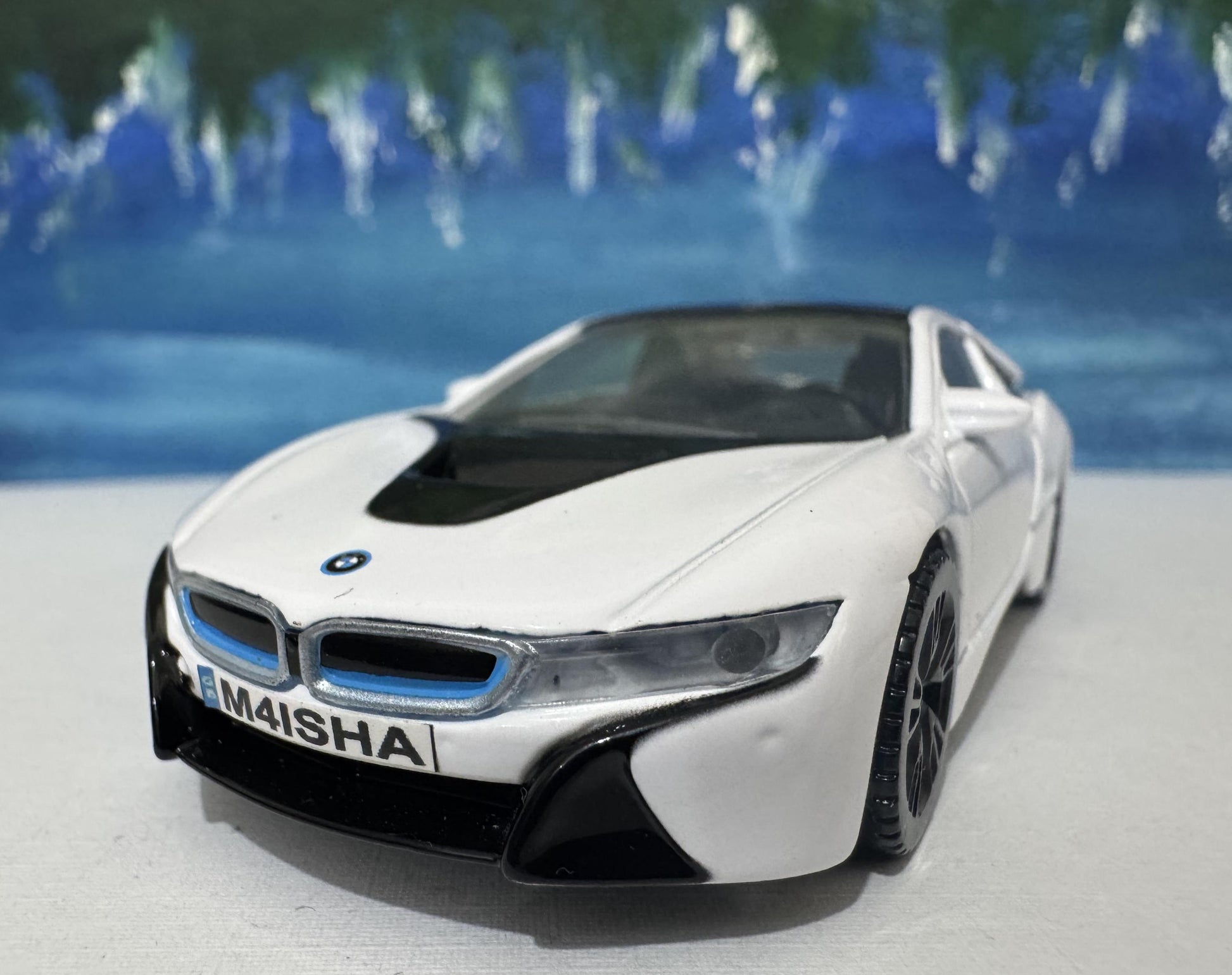 Custom Name BMW i8 Diecast Car Model - 1:43 Scale Blac Germany Sports Toy - Rastar Collectible - Unique Gift for Car Enthusiasts Boxed