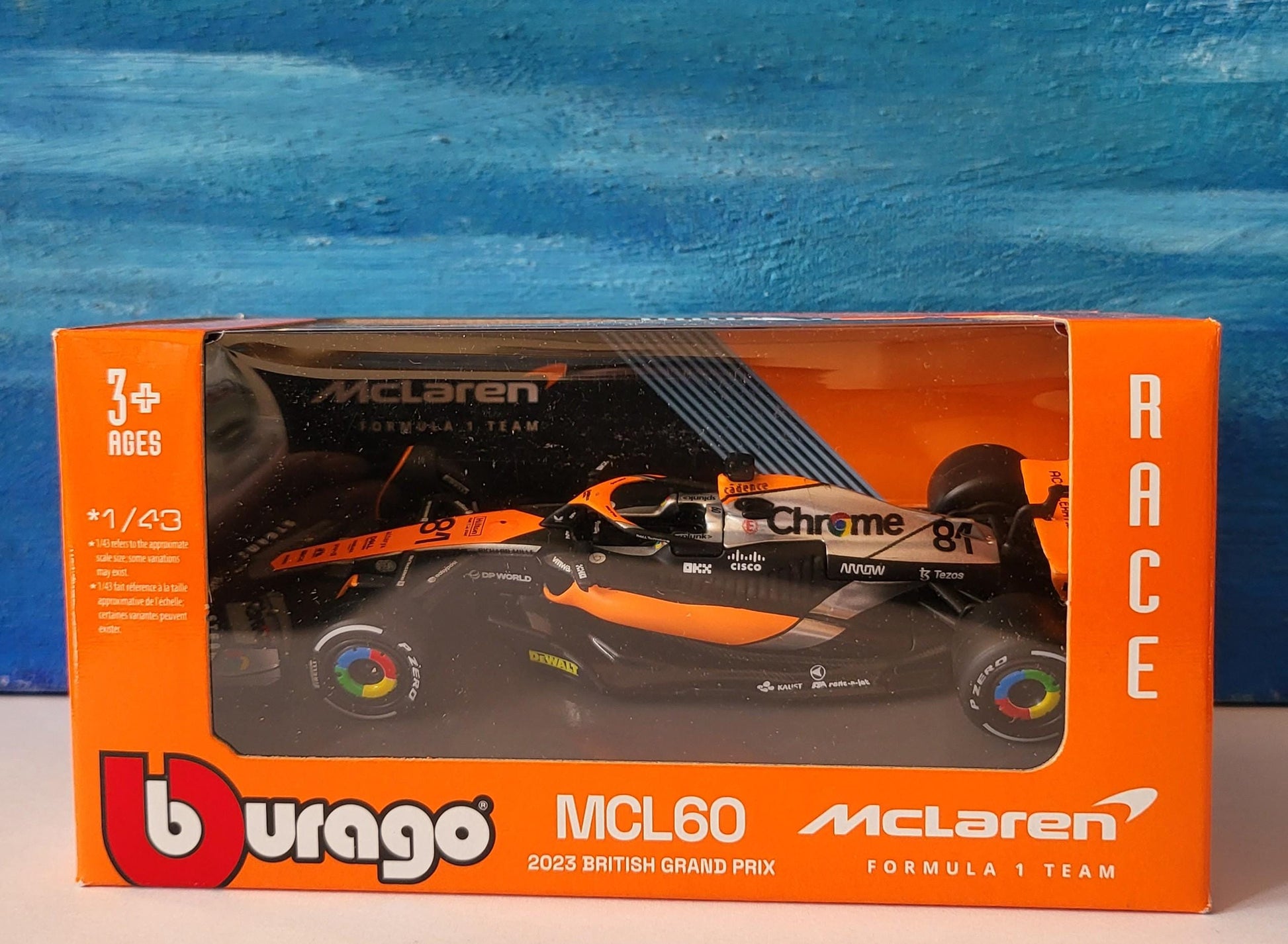 F1 McLaren MCL60 2023 British GP Oscar Piastri #81, 1/43 Scale collectible display model racing fan must have New in Box