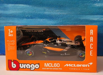 F1 McLaren MCL60 2023 British GP Oscar Piastri #81, 1/43 Scale collectible display model racing fan must have New in Box