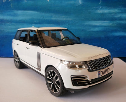 Personalised Name Plate for Range Rover 50th Anniversary - 1:24 Scale Model Car-Black Luxury SUV Gift for Men, Dad, Boyfriend Car Lover Gift