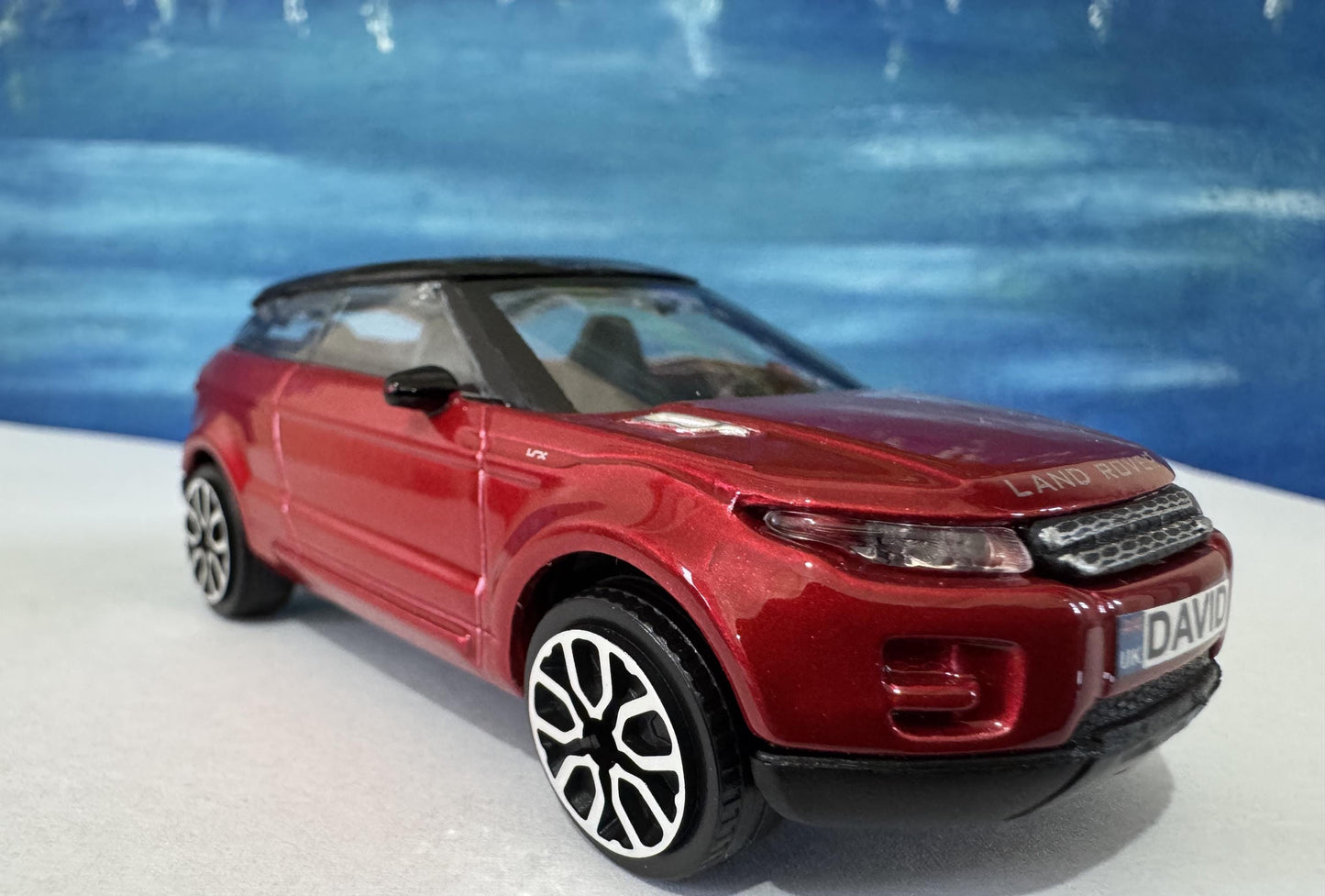 Landrover LRX Evoque toy car PERSONALISED PLATES Model boy dad uncle grandad brother Birthday Christmas gift present New Boxed 1:43 scale