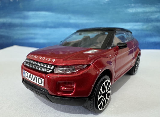 Landrover LRX Evoque toy car PERSONALISED PLATES Model boy dad uncle grandad brother Birthday Christmas gift present New Boxed 1:43 scale