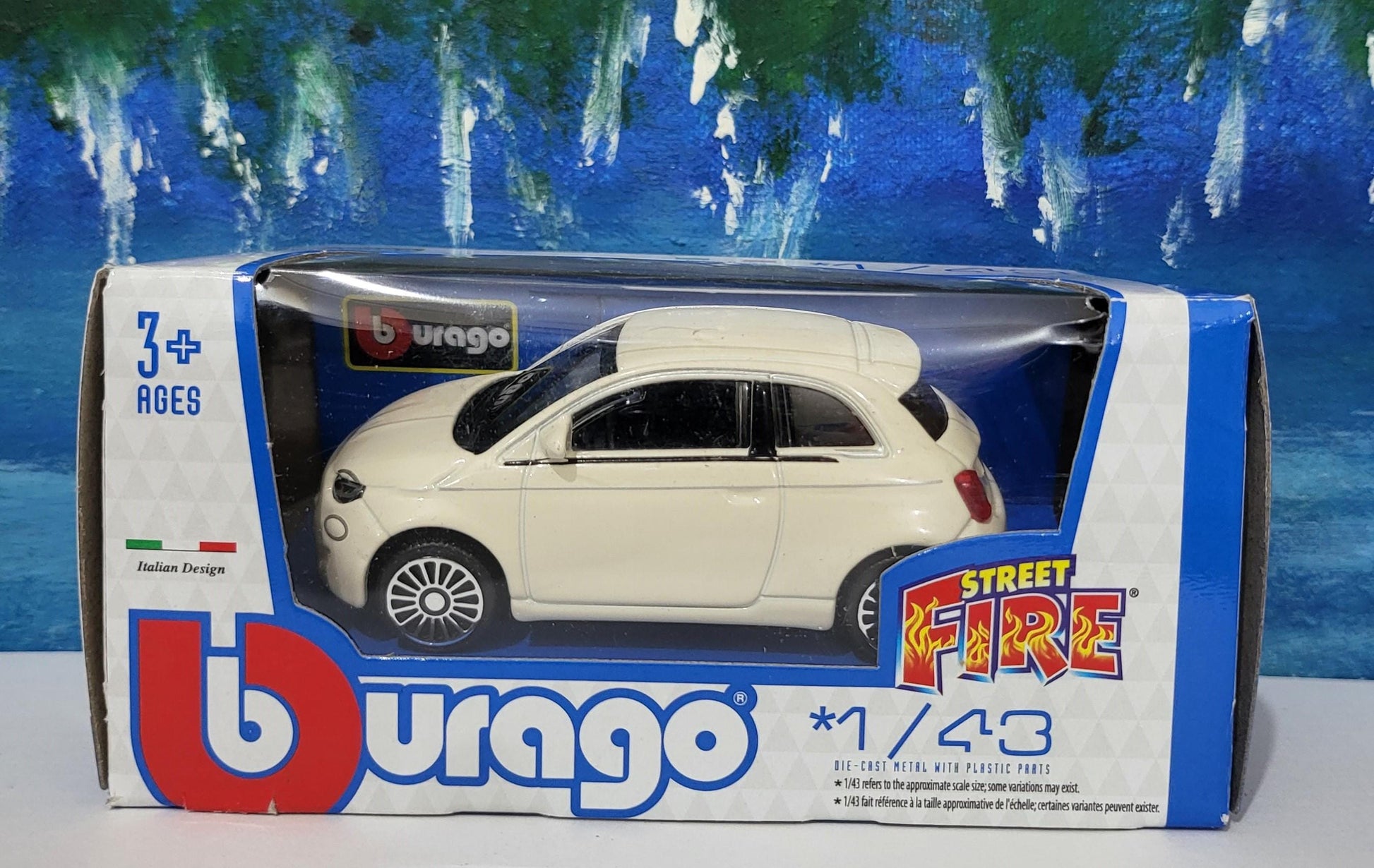 Personalised Plate FIAT 500e Toy Car - 1:43 Scale Model-Gift for Boy, Girl, Dad, Mom, Uncle, Ant, Grandad - Birthday, White - New Boxed
