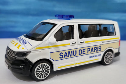 VW T6.1 Transporter Crew van Toy Car PERSONALISED PLATES 1:43 scale Model Samu De Paris uncle grandad brother Birthday Easter gift New Boxed
