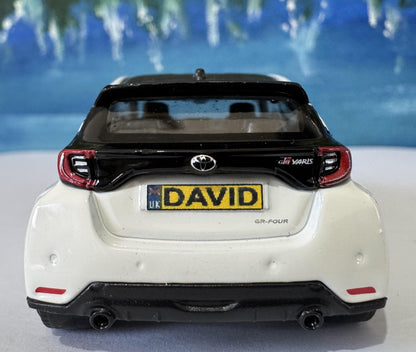 Toyota Yaris GR 1:43 Scale Model Car - Custom Name Plate | Personalized Gift for Dad, Mom, Kids, boy | Birthday, Christmas Present Boxed