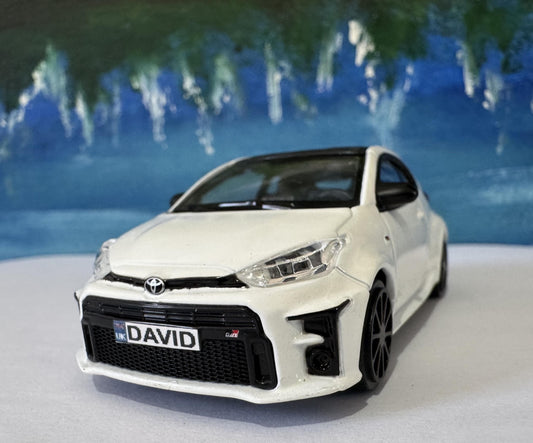 Toyota Yaris GR 1:43 Scale Model Car - Custom Name Plate | Personalized Gift for Dad, Mom, Kids, boy | Birthday, Christmas Present Boxed