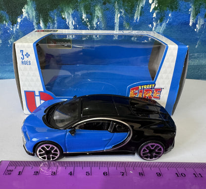 Bugatti Chiron Blue 1:43 Scale Toy Car Model – Custom Plates – Gift for Boy, Girl, Dad, Mom, Uncle, Grandad – Birthday or Christmas Present