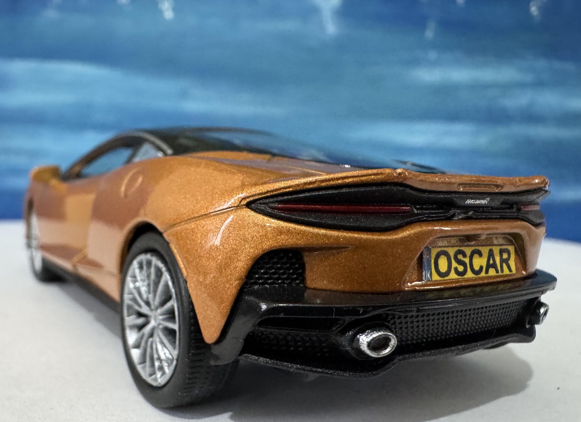 PERSONALISED PLATES McLaren GT toy Car Model boy girl dad mom uncle grandad husband wife brother birthday Easter gift present Boxed Bronze