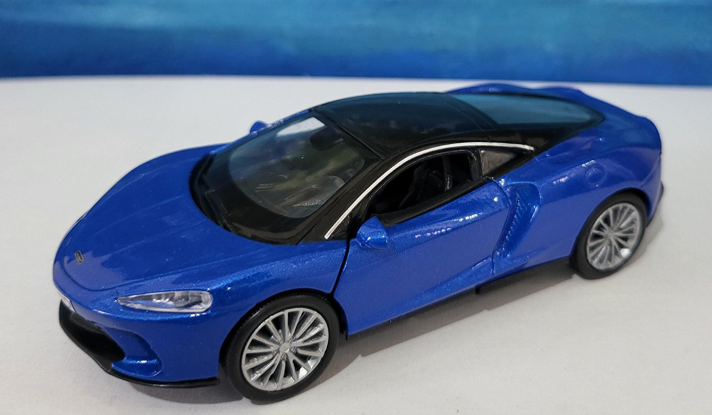 PERSONALISED Toy Car Plate - Blue McLaren GT Style - Birthday/Easter Gift for Dad, Boy, Girl, grandad - Custom Number Plate - Boxed Present