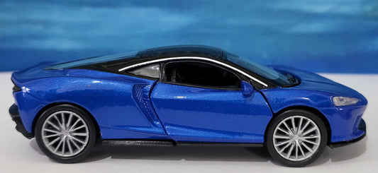 PERSONALISED Toy Car Plate - Blue McLaren GT Style - Birthday/Easter Gift for Dad, Boy, Girl, grandad - Custom Number Plate - Boxed Present