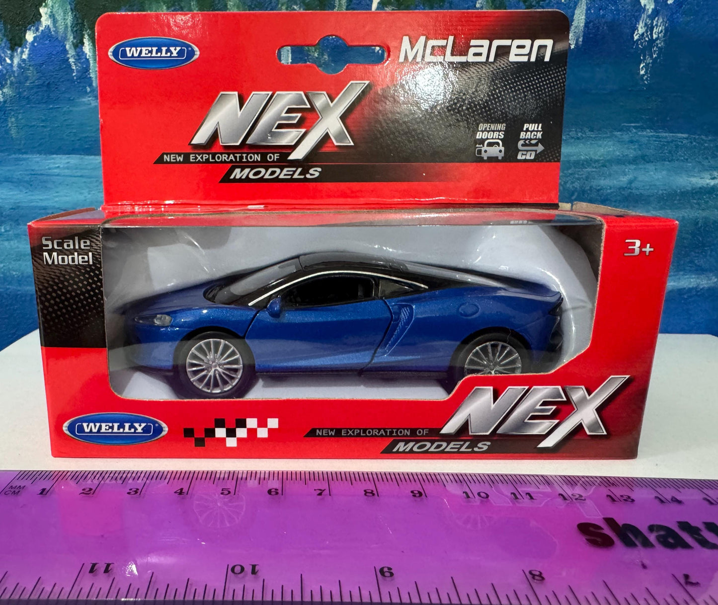 PERSONALISED Toy Car Plate - Blue McLaren GT Style - Birthday/Easter Gift for Dad, Boy, Girl, grandad - Custom Number Plate - Boxed Present