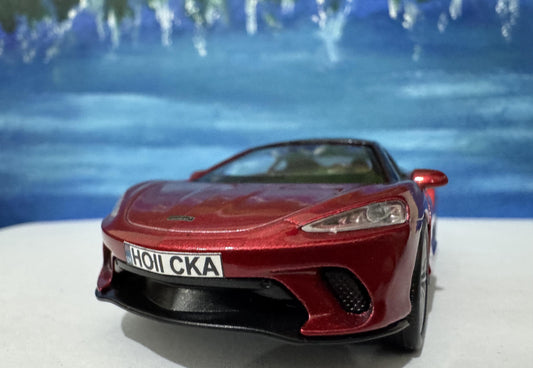 PERSONALISED Toy Car Plate - Red McLaren GT Style - Birthday/Easter Gift for Dad, Boy, Girl, grandad - Custom Number Plate - Boxed Present