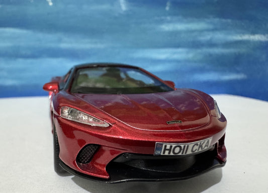 PERSONALISED Toy Car Plate - Red McLaren GT Style - Birthday/Easter Gift for Dad, Boy, Girl, grandad - Custom Number Plate - Boxed Present
