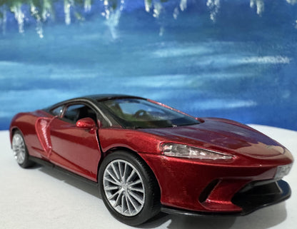 PERSONALISED Toy Car Plate - Red McLaren GT Style - Birthday/Easter Gift for Dad, Boy, Girl, grandad - Custom Number Plate - Boxed Present