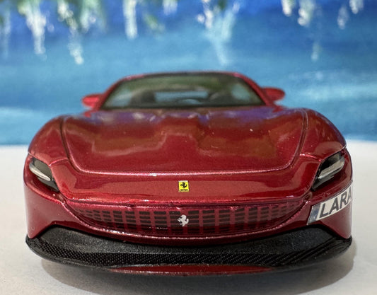 Ferrari Roma 1:43 Scale Diecast Model Personalized name Plate, Collectible Car | Gift for Ferrari Fans, man, boy, girl, kids, youth Boxed