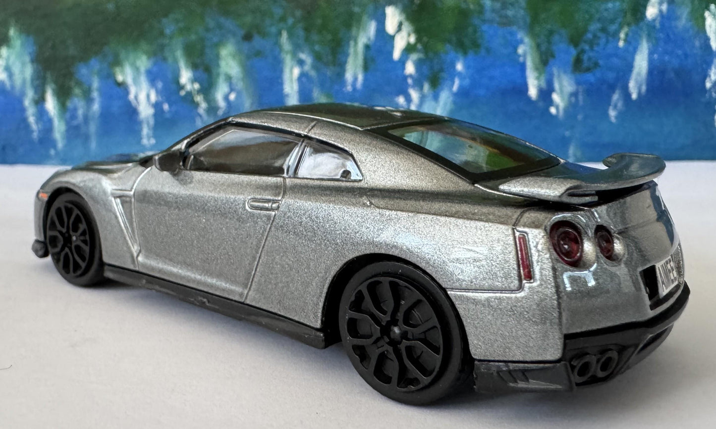 Personalized Name Plate Nissan GT-R 2017 Grey 1:43 Diecast Car Gift for Boy Girl Dad Mom Uncle – Boxed Model Collectible Display