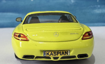 Custom Name Plate Mercedes-Benz SLS AMG Model Car – 1:43 Scale – Personalised Plates – Gift for Him, Kids, Car Enthusiast – Solido – Boxed