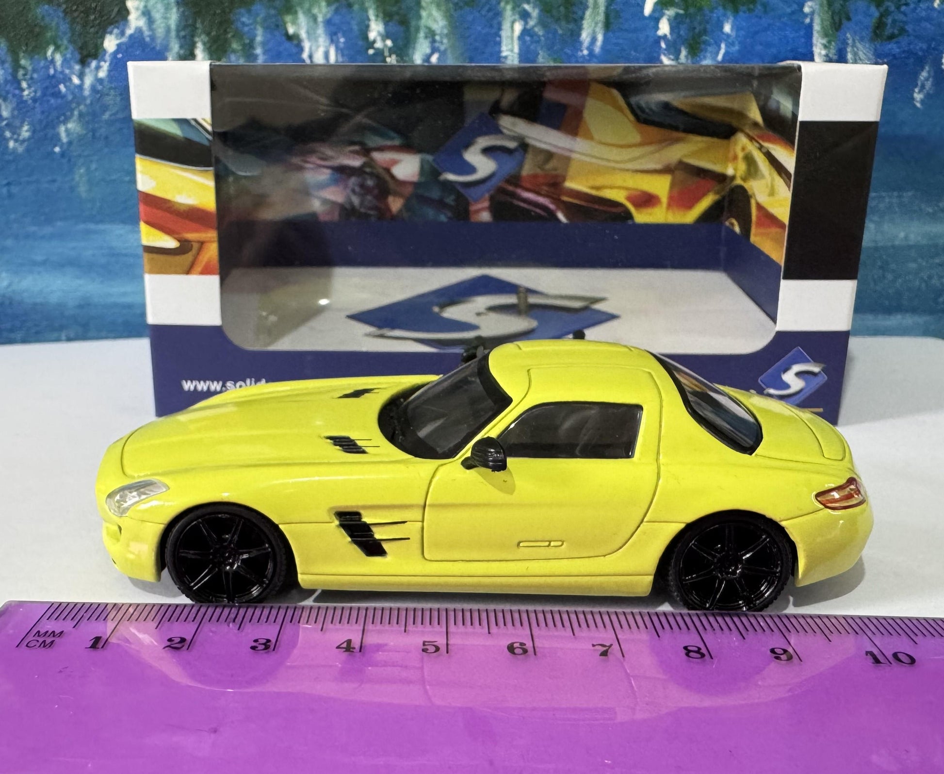 Custom Name Plate Mercedes-Benz SLS AMG Model Car – 1:43 Scale – Personalised Plates – Gift for Him, Kids, Car Enthusiast – Solido – Boxed