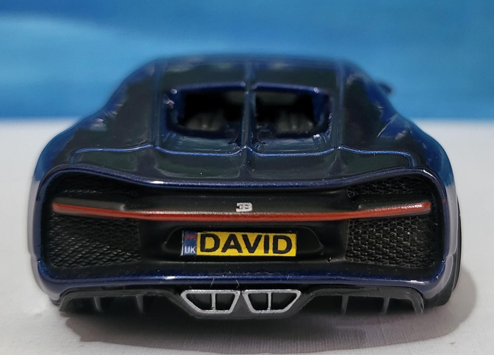 Bugatti Chiron Blue 1:43 Scale Toy Car Model – Custom Plates – Gift for Boy, Girl, Dad, Mom, Uncle, Grandad – Birthday or Christmas Present