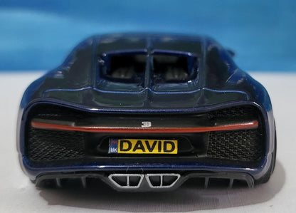 Bugatti Chiron Blue 1:43 Scale Toy Car Model – Custom Plates – Gift for Boy, Girl, Dad, Mom, Uncle, Grandad – Birthday or Christmas Present