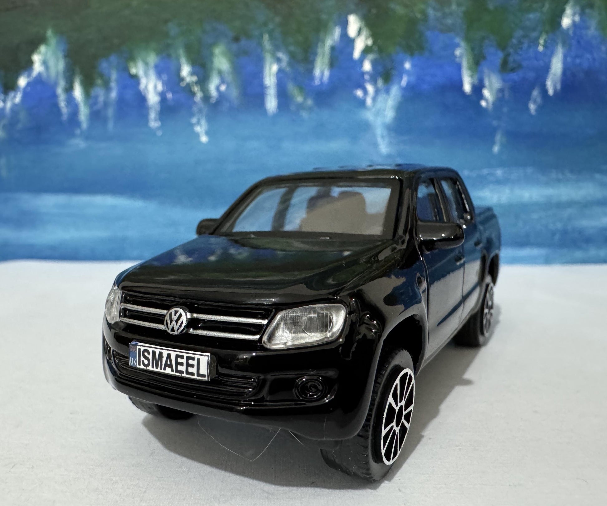 PERSONALISED PLATES VW Amarok Toy Car Model boy girl dad mom uncle grandad brother Birthday Father day gift present New Boxed 1:43 scale