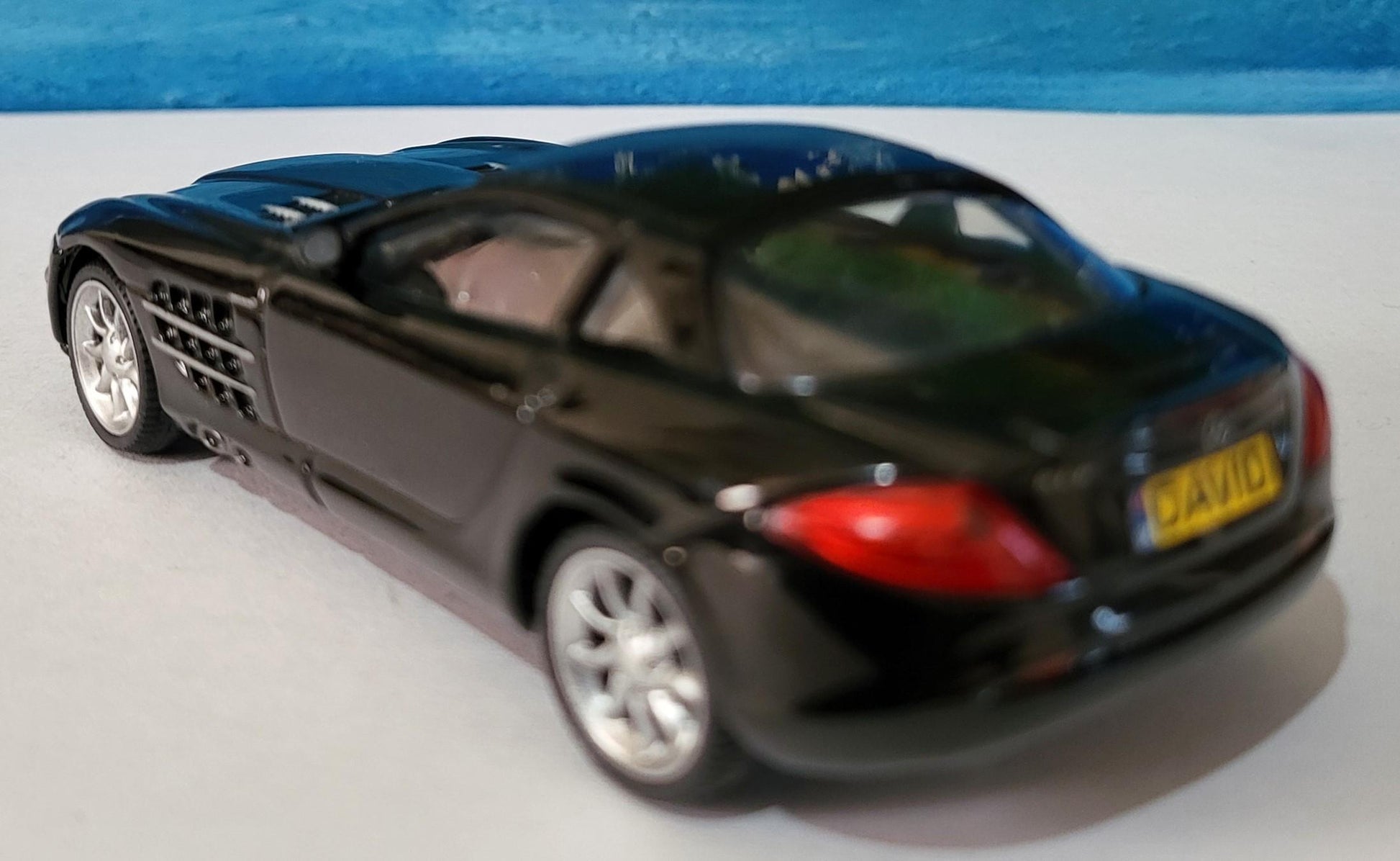 Personalized Name Plate for Mercedes McLaren SLR | 1:43 Black Diecast Model Car | Custom Miniature Toy | Perfect Gift for Collectors