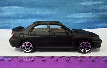 Subaru Impreza STI 1:43 Diecast Model – Matt Black, Licensed, NEW & Boxed – FREE Personalised Number Plate gift for boy girl, racing fan
