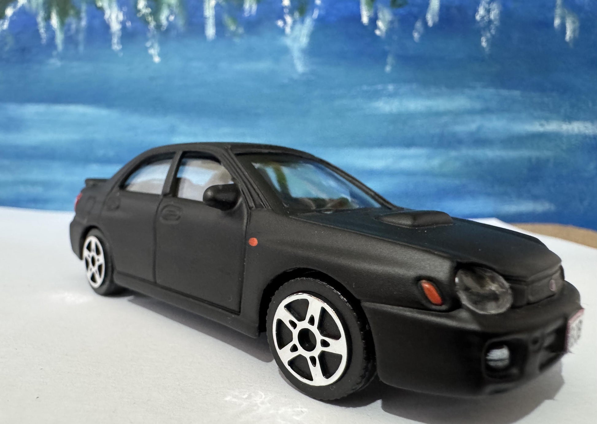 Subaru Impreza STI 1:43 Diecast Model – Matt Black, Licensed, NEW & Boxed – FREE Personalised Number Plate gift for boy girl, racing fan