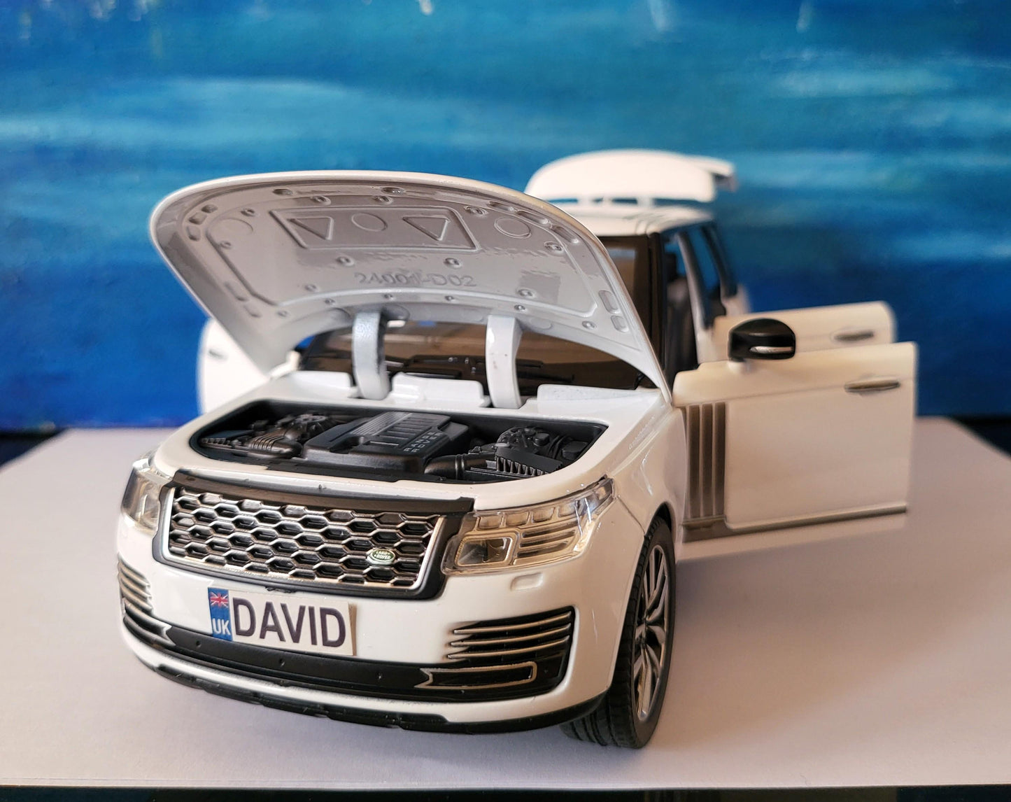 Personalised Name Plate for Range Rover 50th Anniversary - 1:24 Scale Model Car-Black Luxury SUV Gift for Men, Dad, Boyfriend Car Lover Gift