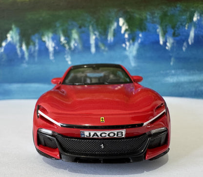 Ferrari Purosangue 1:43 Scale Diecast Model - Custom Name Plate | Personalized Collectible Car | Gift for Ferrari Fans, man, boy Boxed