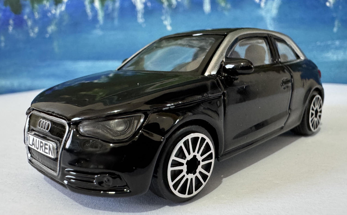 Personalized Audi A1 Toy Car Model – 1:43 Scale – Custom Plates – Gift for Boy, Girl, Dad, Mom, Uncle, Grandad, Brother – Birthday Present